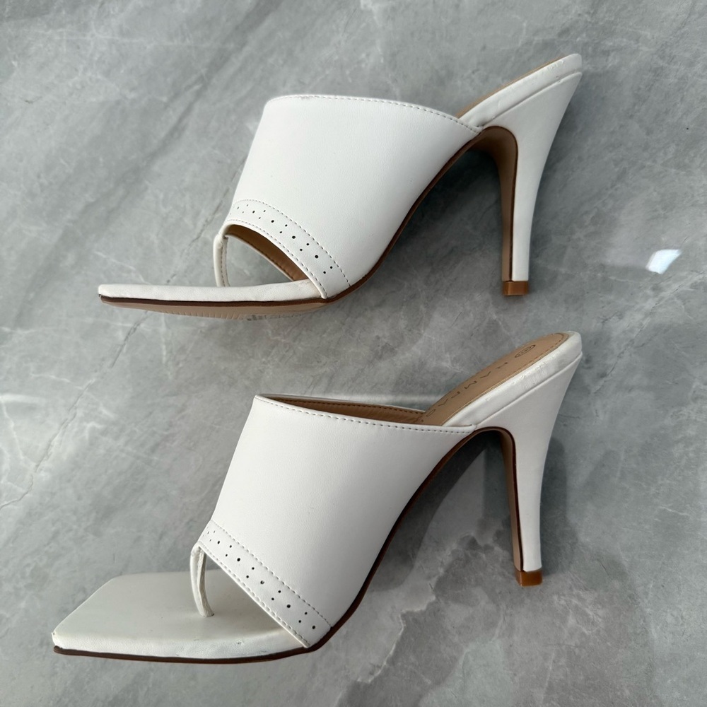 NWOT Women’s Rampage Frida Square Open Toe Mule Heel Thong Sandals Size 9 - Picture 6 of 13